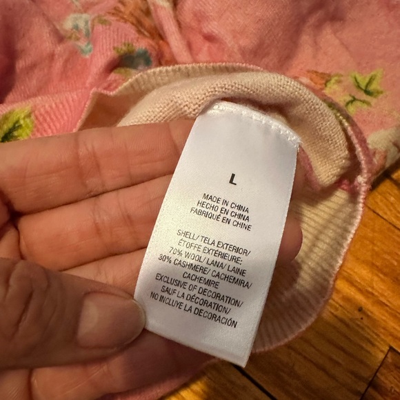 Favorite Daughter Pink Floral Cashmere Sweater - Picture 4 of 4